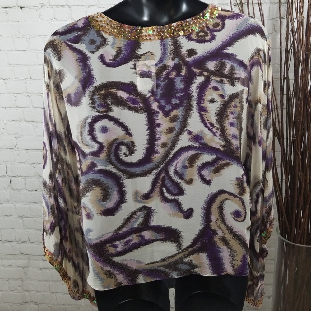 SOLD-ECI New York Woman Blouse w/ Dolman Sleeves - Picture 3 of 6